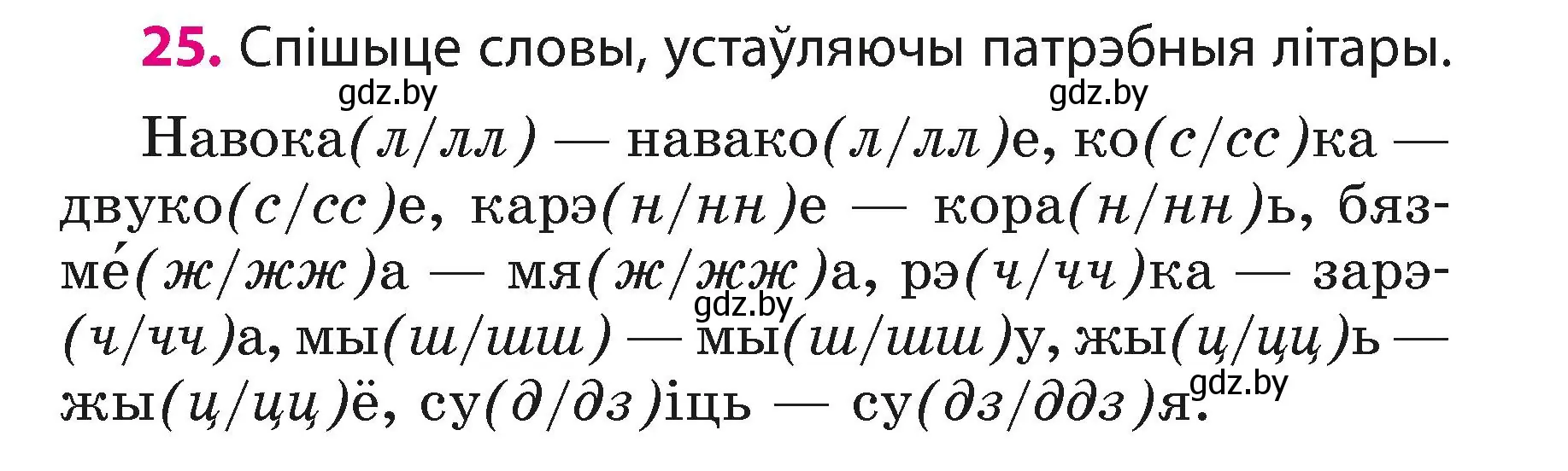 Условие номер 25 (страница 15) гдз по белорусскому языку 3 класс Свириденко, учебник 1 часть