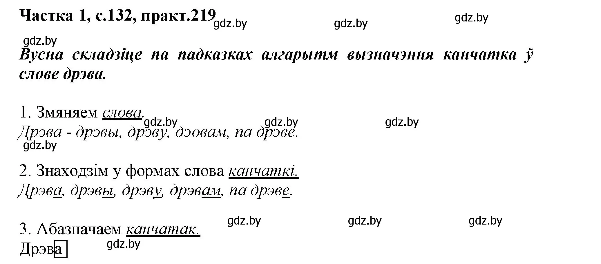 Решение номер 219 (страница 132) гдз по белорусскому языку 3 класс Свириденко, учебник 1 часть