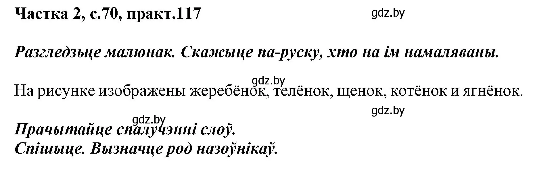 Решение номер 117 (страница 70) гдз по белорусскому языку 3 класс Свириденко, учебник 2 часть