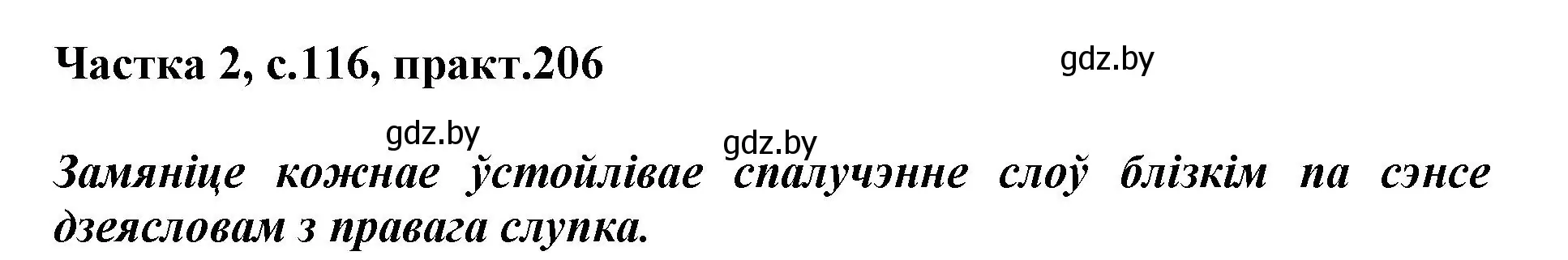 Решение номер 206 (страница 116) гдз по белорусскому языку 3 класс Свириденко, учебник 2 часть