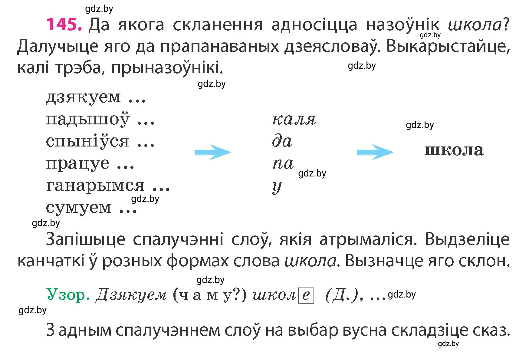 Условие номер 145 (страница 90) гдз по белорусскому языку 4 класс Свириденко, учебник