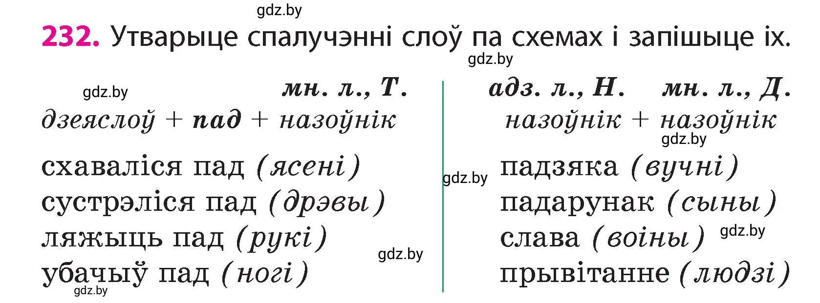 Условие номер 232 (страница 137) гдз по белорусскому языку 4 класс Свириденко, учебник