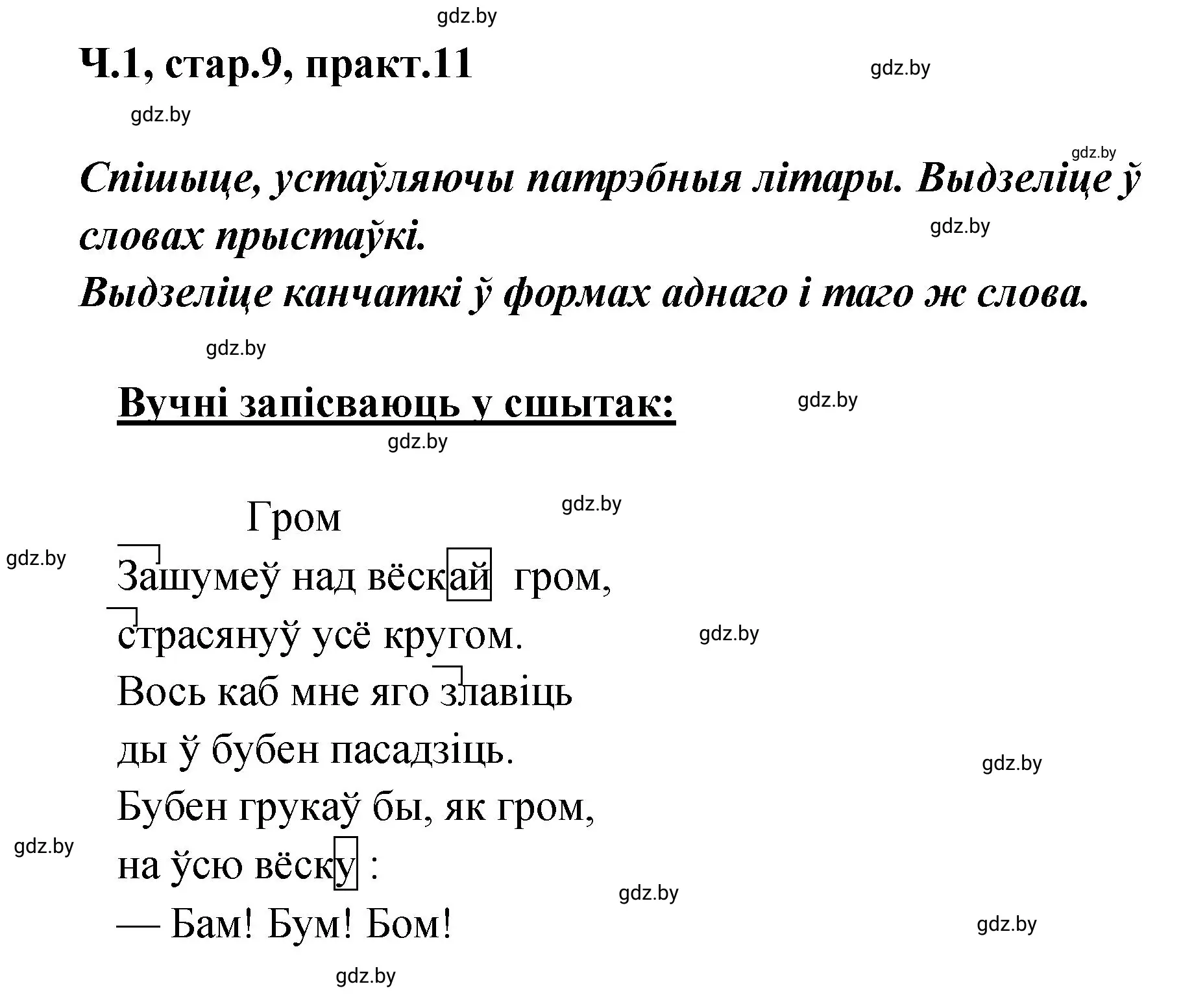 Решение номер 11 (страница 9) гдз по белорусскому языку 4 класс Свириденко, учебник