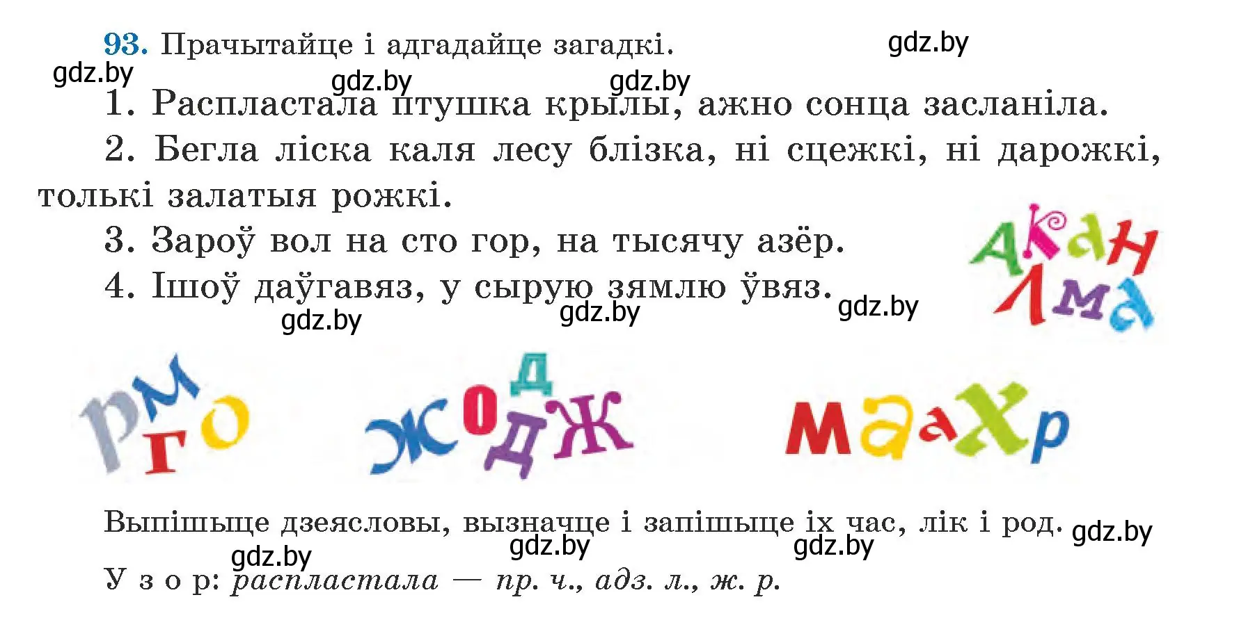 Условие номер 93 (страница 55) гдз по белорусскому языку 5 класс Валочка, Зелянко, учебник 1 часть