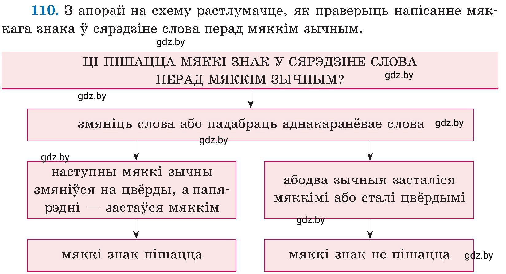 Условие номер 110 (страница 55) гдз по белорусскому языку 5 класс Валочка, Зелянко, учебник 2 часть