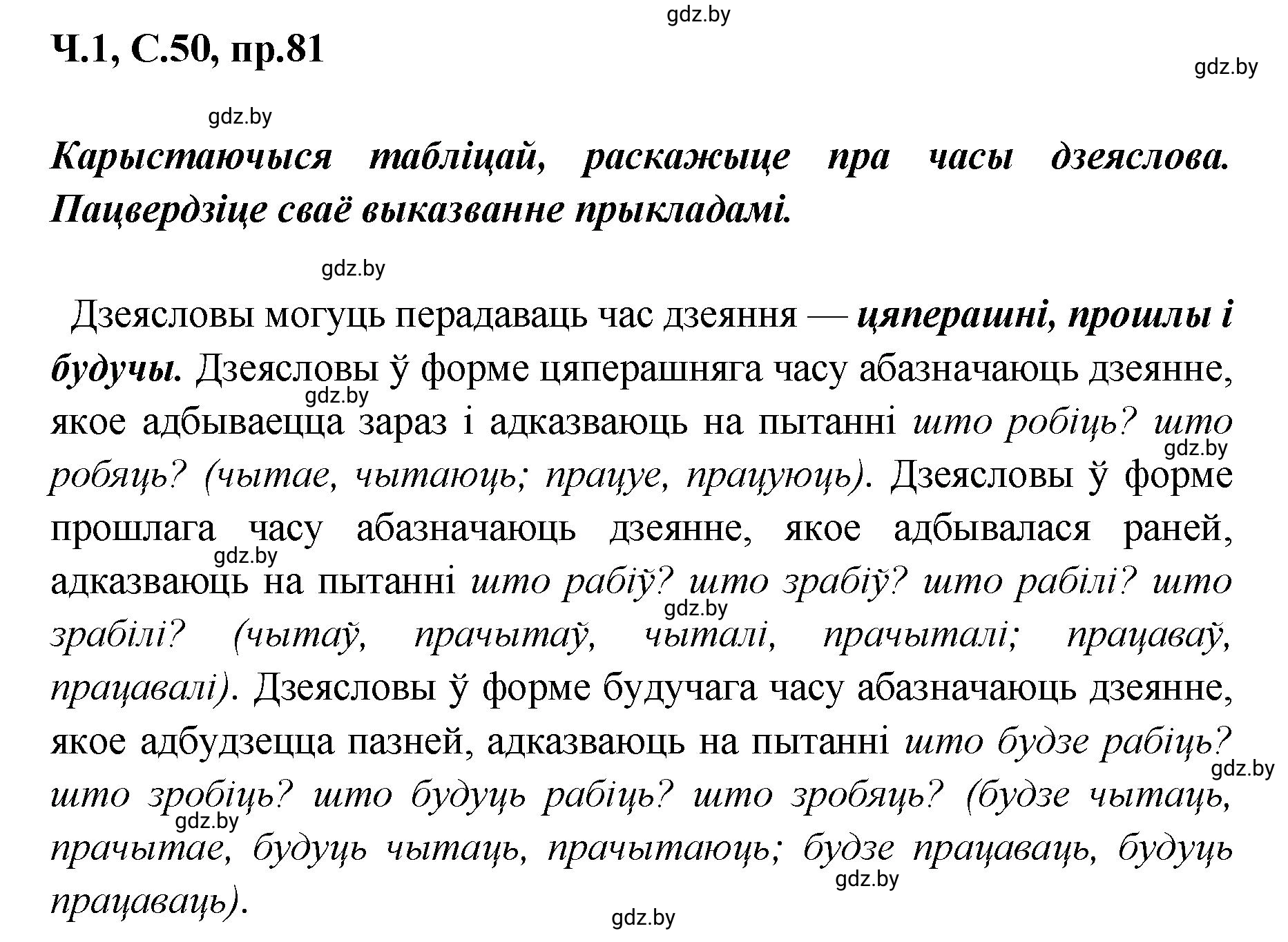 Решение номер 81 (страница 50) гдз по белорусскому языку 5 класс Валочка, Зелянко, учебник 1 часть