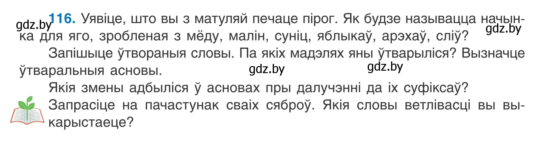 Условие номер 116 (страница 53) гдз по белорусскому языку 6 класс Валочка, Зелянко, учебник