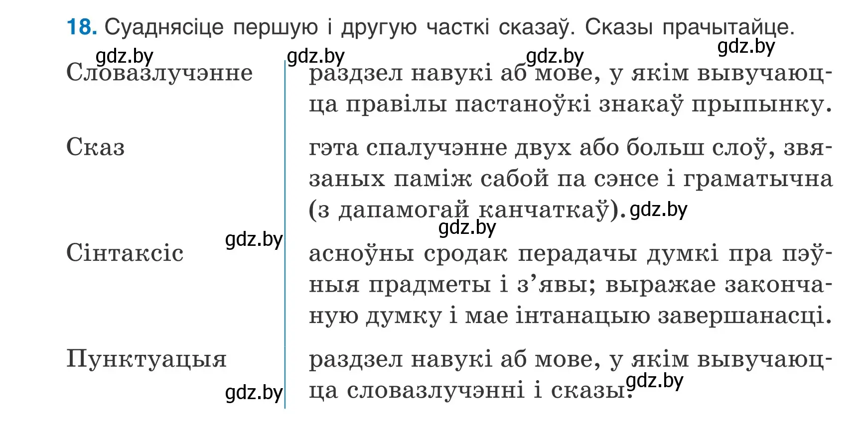 Условие номер 18 (страница 12) гдз по белорусскому языку 6 класс Валочка, Зелянко, учебник