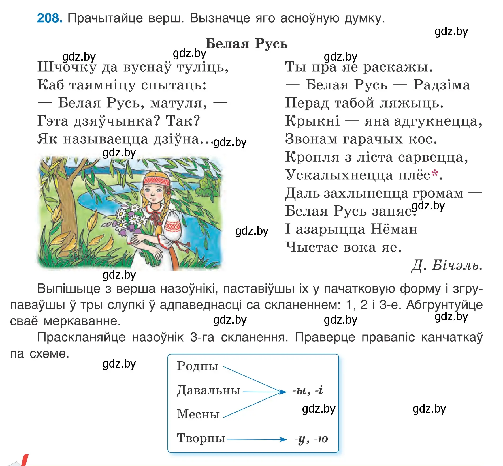 Условие номер 208 (страница 100) гдз по белорусскому языку 6 класс Валочка, Зелянко, учебник