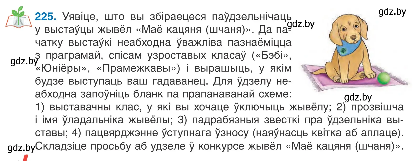 Условие номер 225 (страница 110) гдз по белорусскому языку 6 класс Валочка, Зелянко, учебник