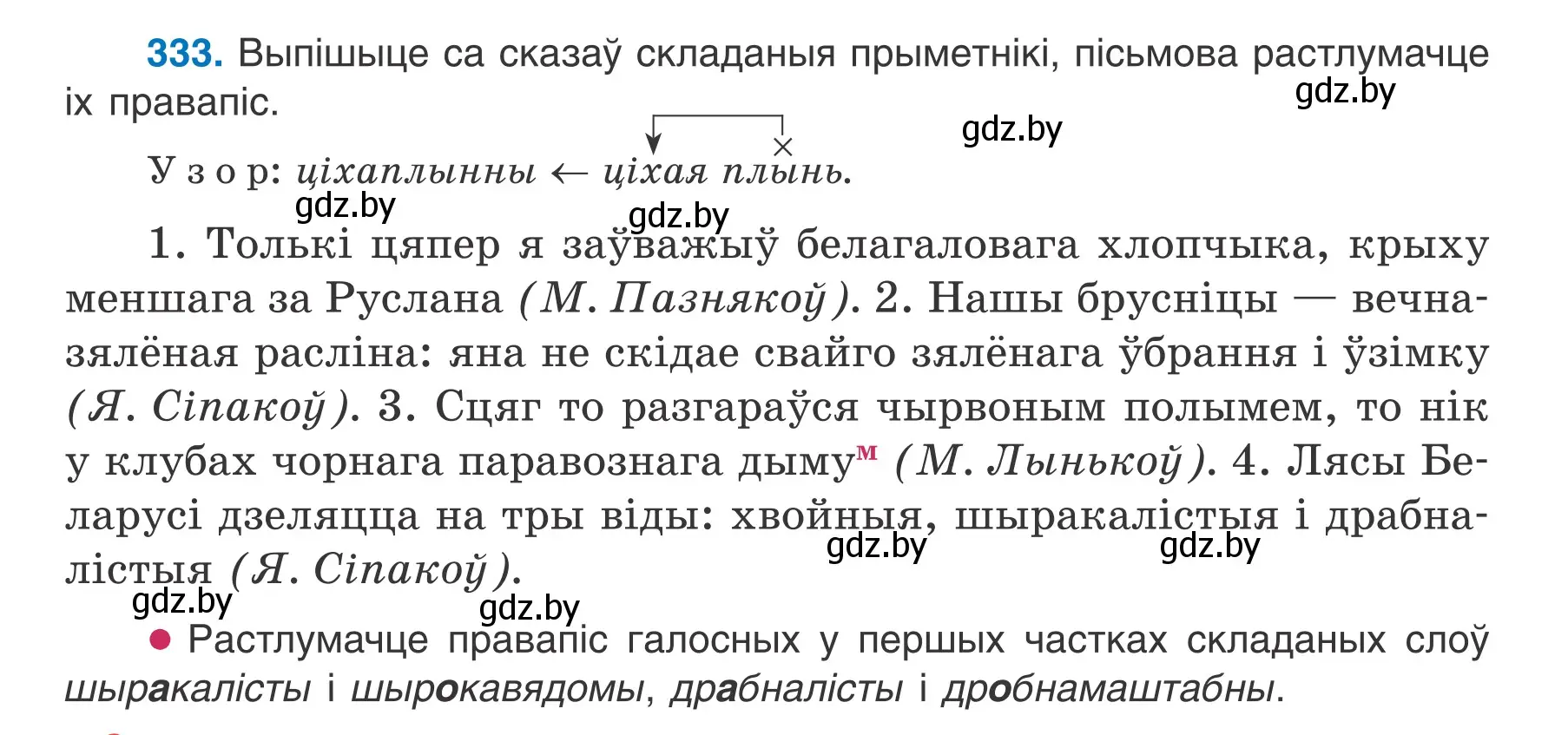 Условие номер 333 (страница 165) гдз по белорусскому языку 6 класс Валочка, Зелянко, учебник