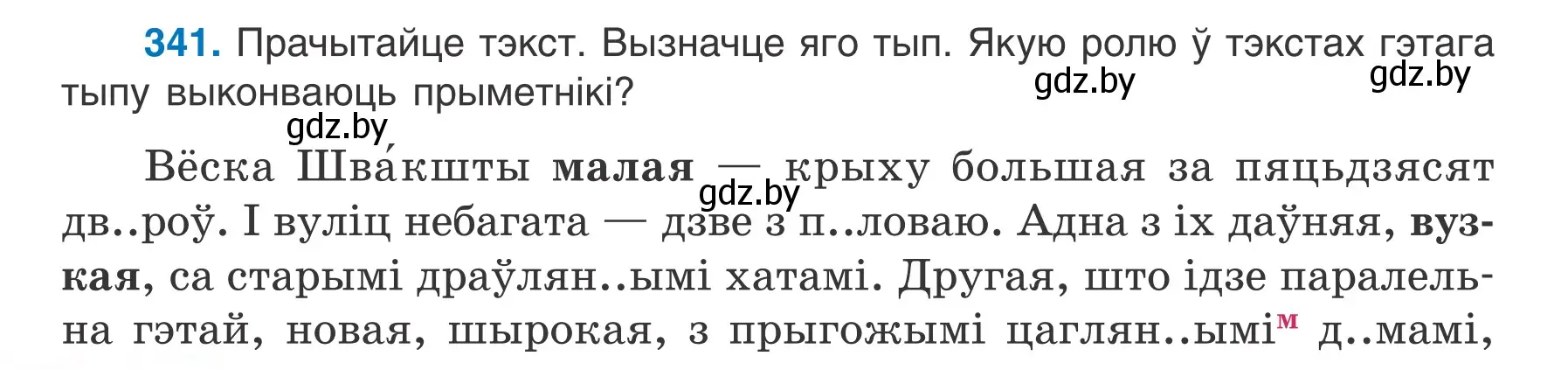 Условие номер 341 (страница 168) гдз по белорусскому языку 6 класс Валочка, Зелянко, учебник