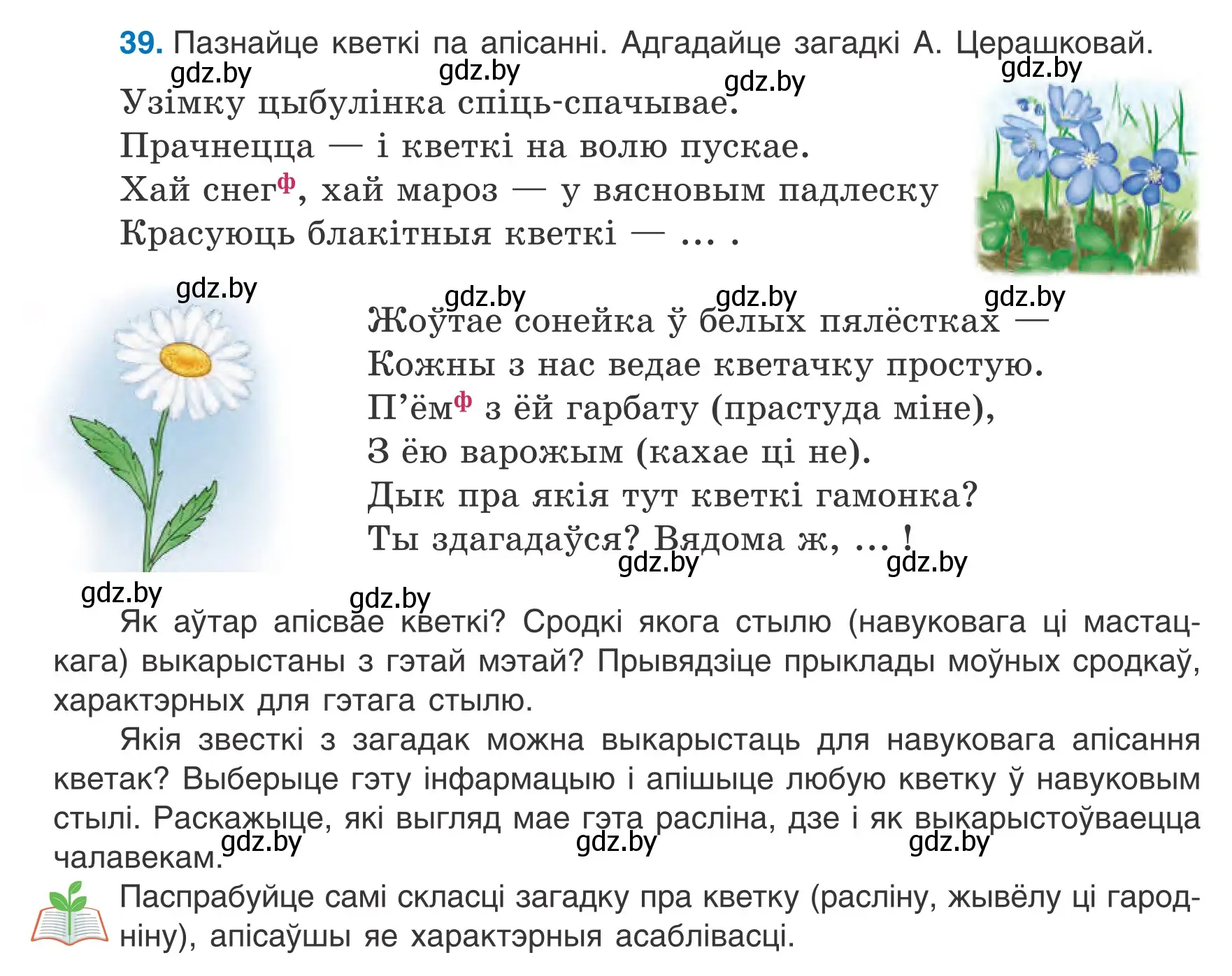 Условие номер 39 (страница 22) гдз по белорусскому языку 6 класс Валочка, Зелянко, учебник