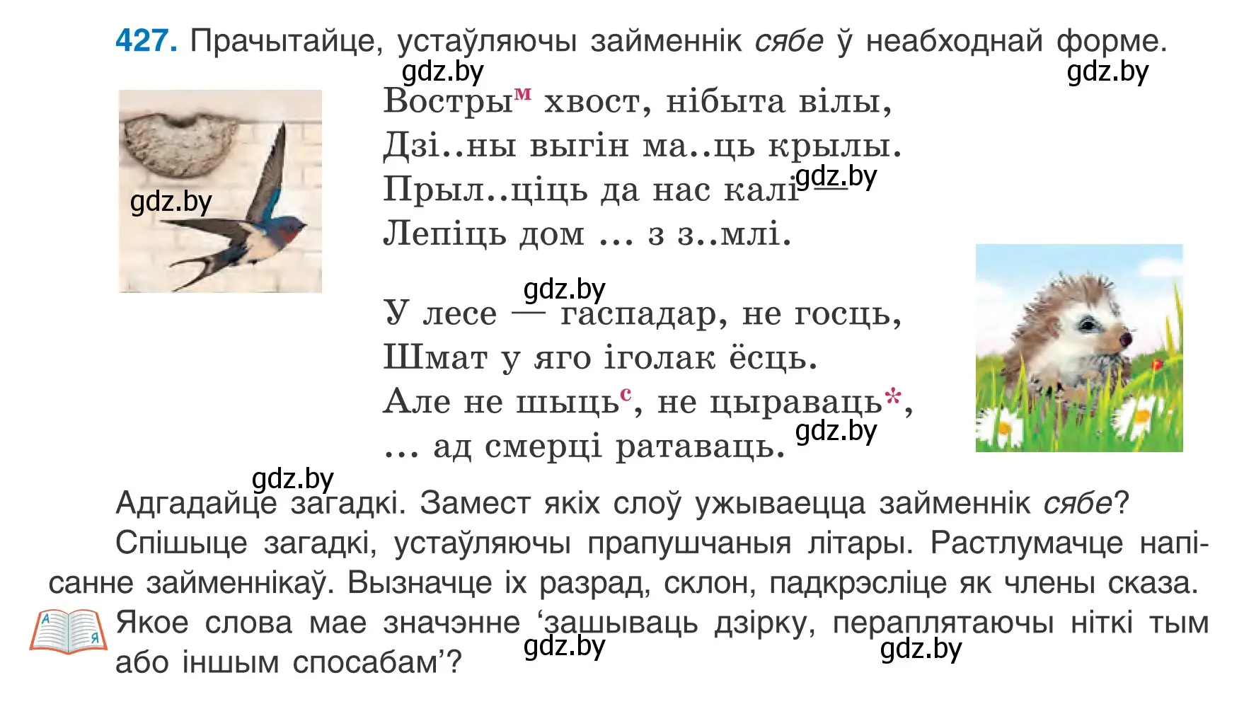 Условие номер 427 (страница 208) гдз по белорусскому языку 6 класс Валочка, Зелянко, учебник