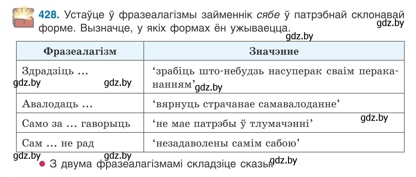 Условие номер 428 (страница 208) гдз по белорусскому языку 6 класс Валочка, Зелянко, учебник