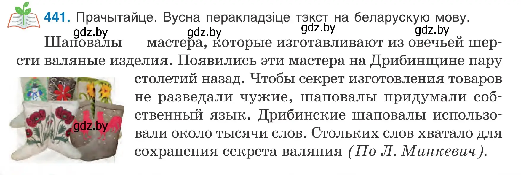 Условие номер 441 (страница 214) гдз по белорусскому языку 6 класс Валочка, Зелянко, учебник