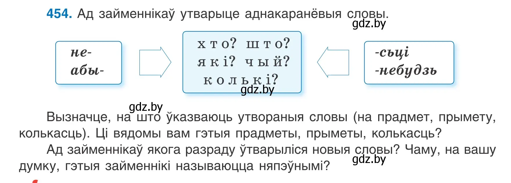 Условие номер 454 (страница 220) гдз по белорусскому языку 6 класс Валочка, Зелянко, учебник