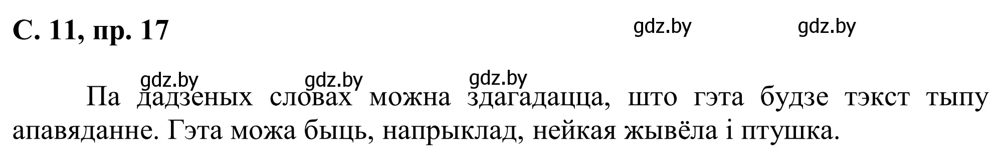 Решение номер 17 (страница 11) гдз по белорусскому языку 6 класс Валочка, Зелянко, учебник