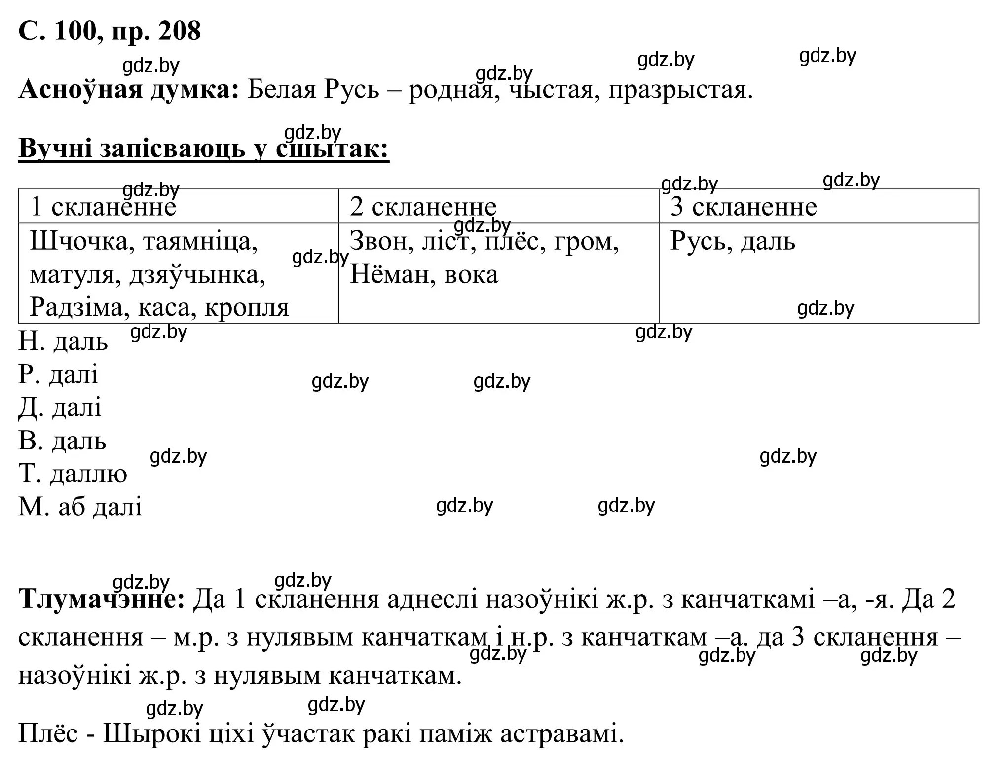 Решение номер 208 (страница 100) гдз по белорусскому языку 6 класс Валочка, Зелянко, учебник