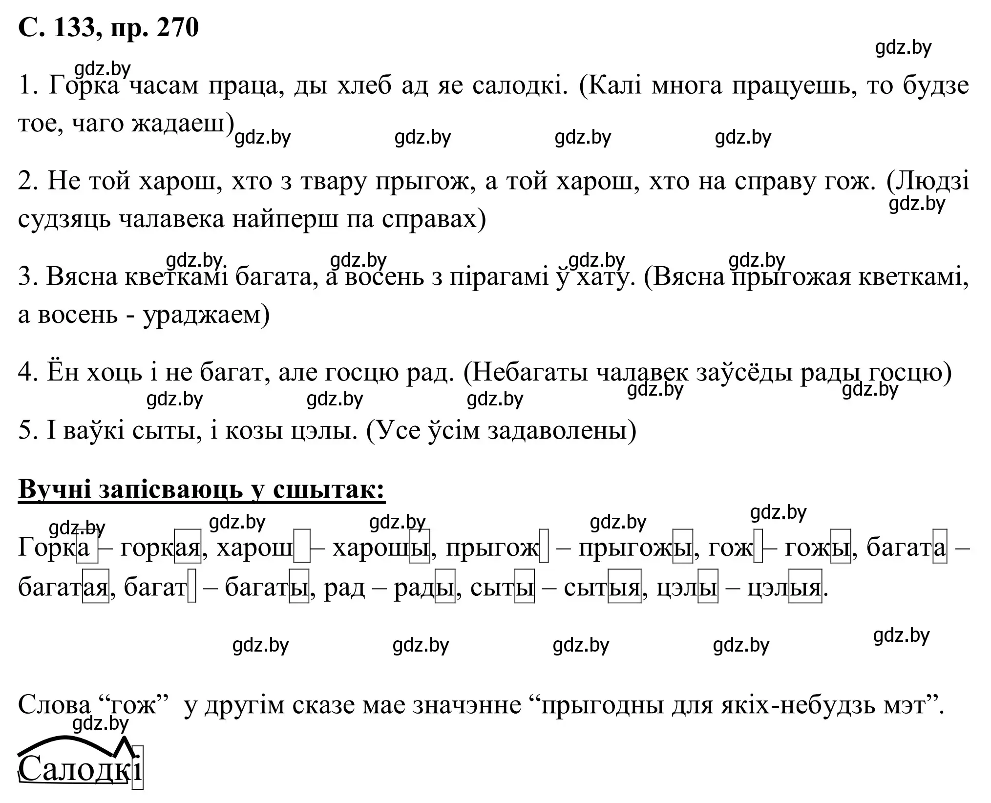 Решение номер 270 (страница 133) гдз по белорусскому языку 6 класс Валочка, Зелянко, учебник