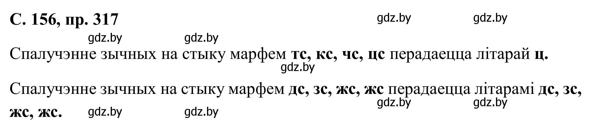 Решение номер 317 (страница 156) гдз по белорусскому языку 6 класс Валочка, Зелянко, учебник