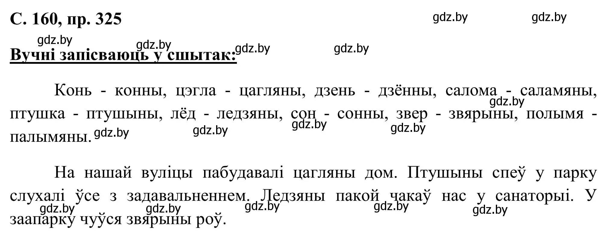 Решение номер 326 (страница 160) гдз по белорусскому языку 6 класс Валочка, Зелянко, учебник
