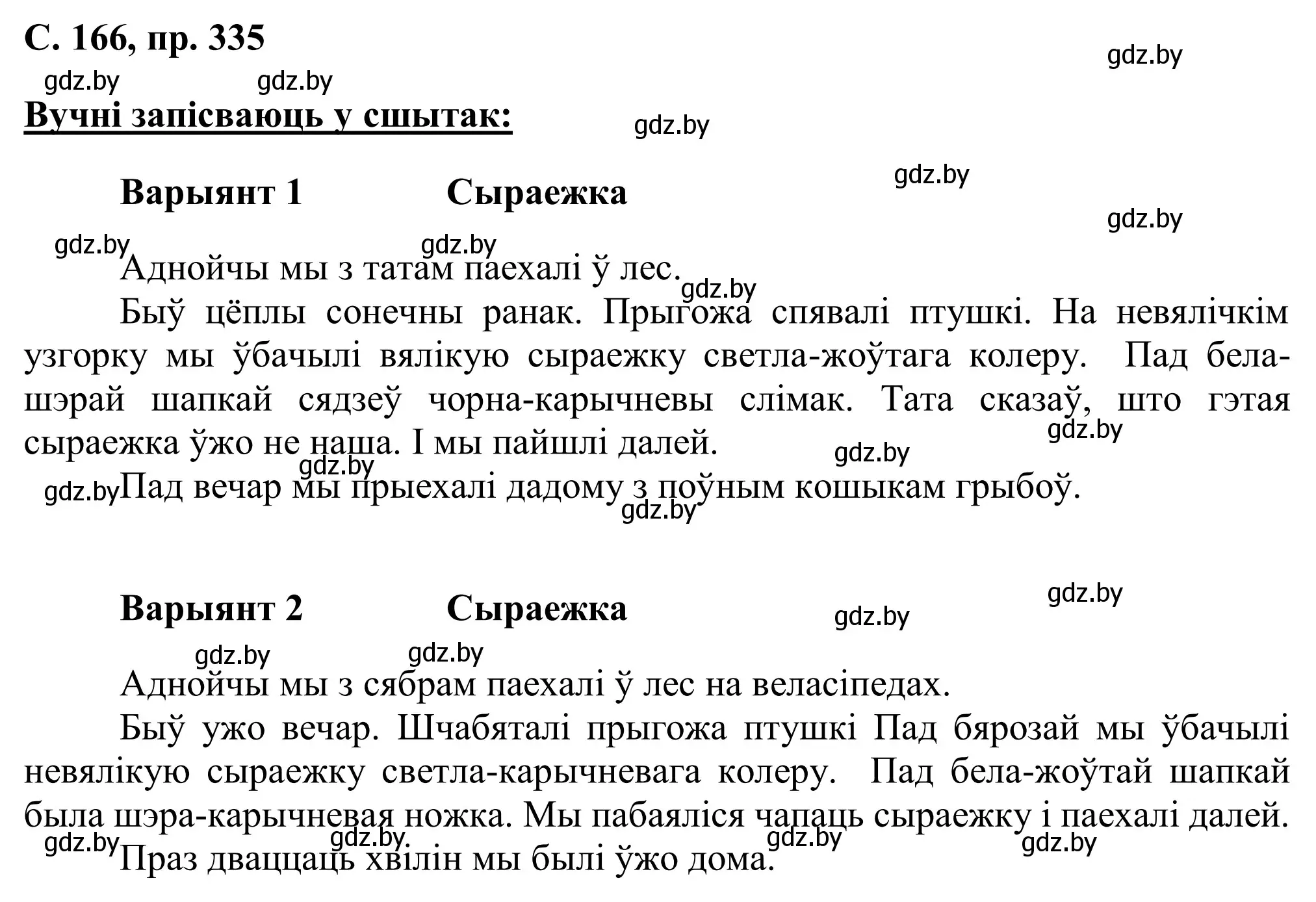 Решение номер 335 (страница 166) гдз по белорусскому языку 6 класс Валочка, Зелянко, учебник