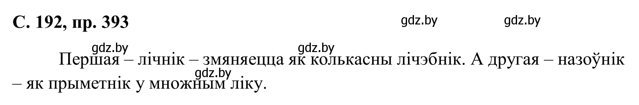 Решение номер 393 (страница 192) гдз по белорусскому языку 6 класс Валочка, Зелянко, учебник