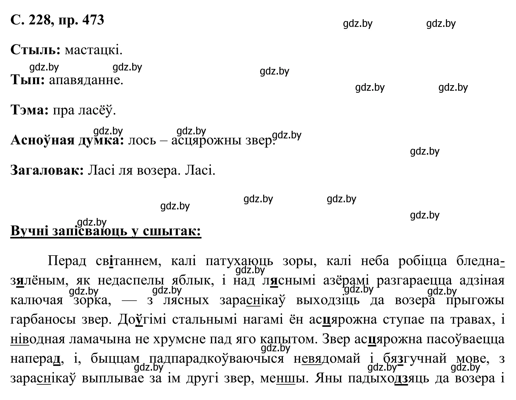 Решение номер 473 (страница 228) гдз по белорусскому языку 6 класс Валочка, Зелянко, учебник
