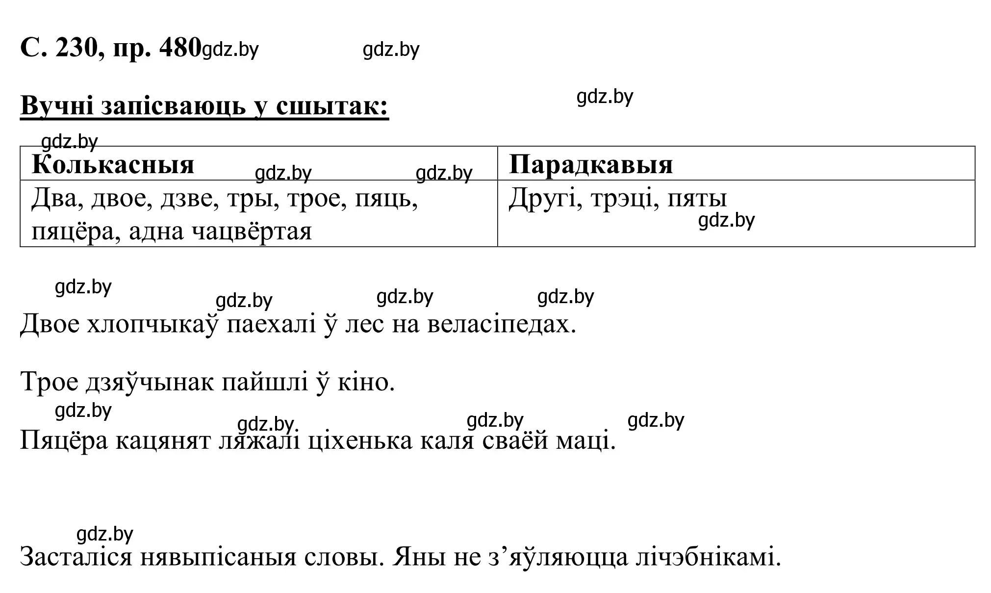 Решение номер 480 (страница 230) гдз по белорусскому языку 6 класс Валочка, Зелянко, учебник