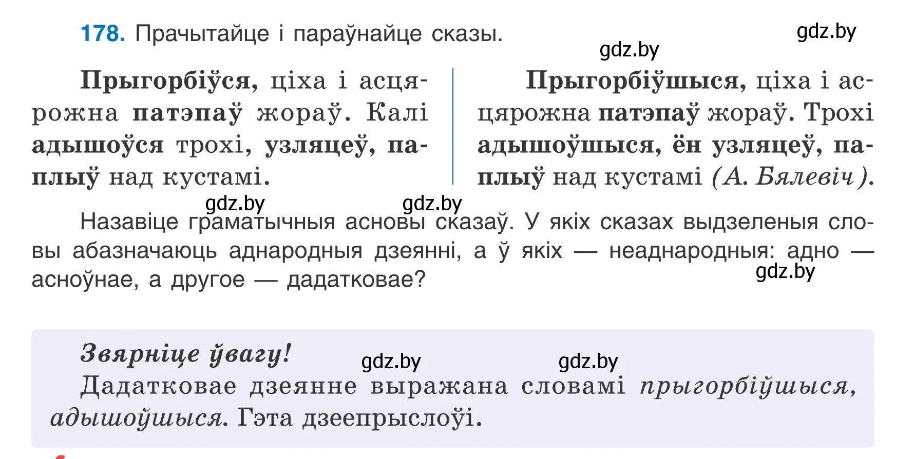 Условие номер 178 (страница 102) гдз по белорусскому языку 7 класс Валочка, Зелянко, учебник