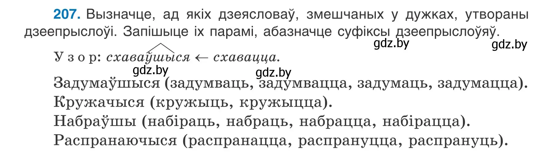 Условие номер 207 (страница 116) гдз по белорусскому языку 7 класс Валочка, Зелянко, учебник