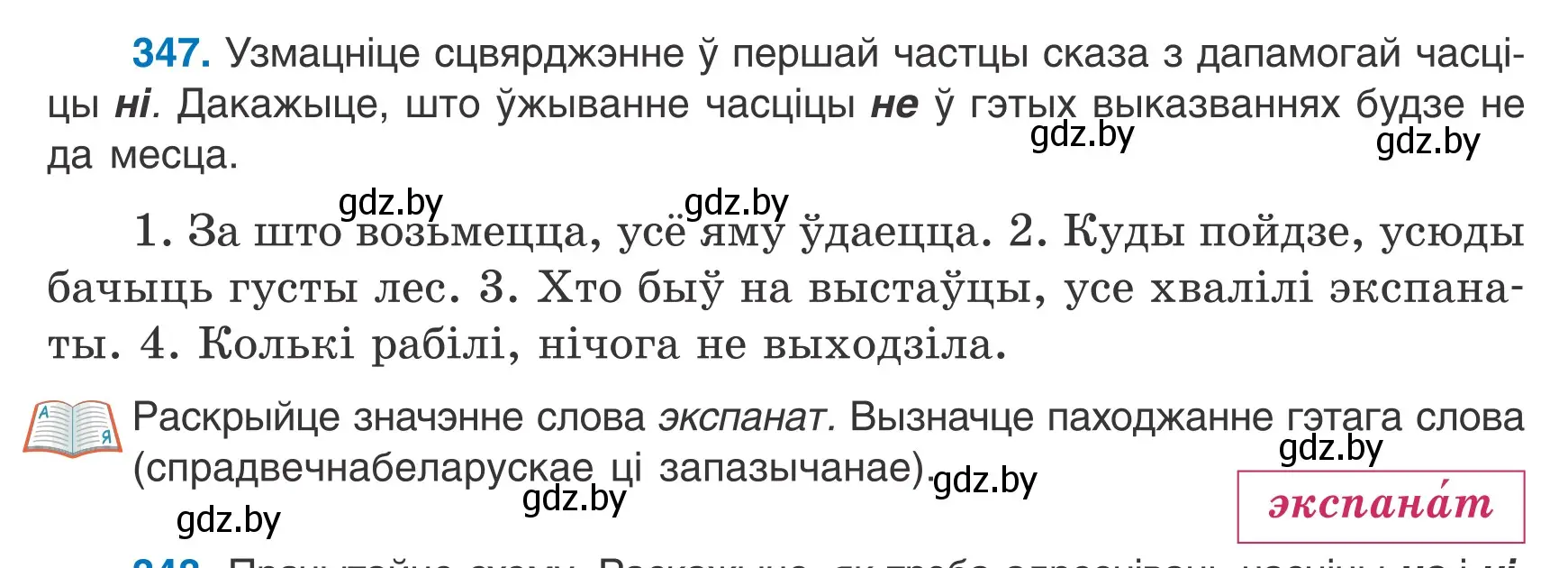 Условие номер 347 (страница 206) гдз по белорусскому языку 7 класс Валочка, Зелянко, учебник