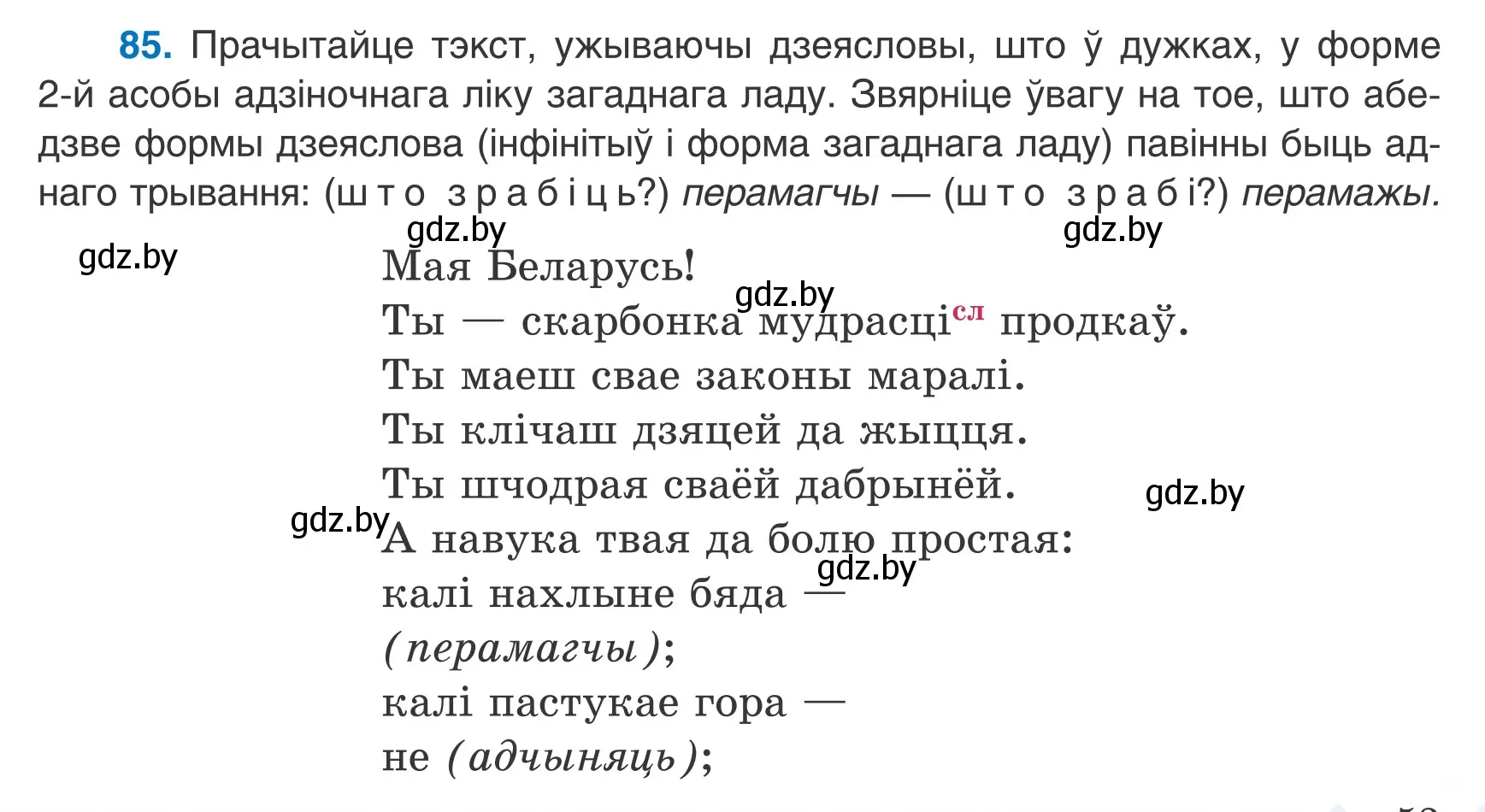 Условие номер 85 (страница 53) гдз по белорусскому языку 7 класс Валочка, Зелянко, учебник