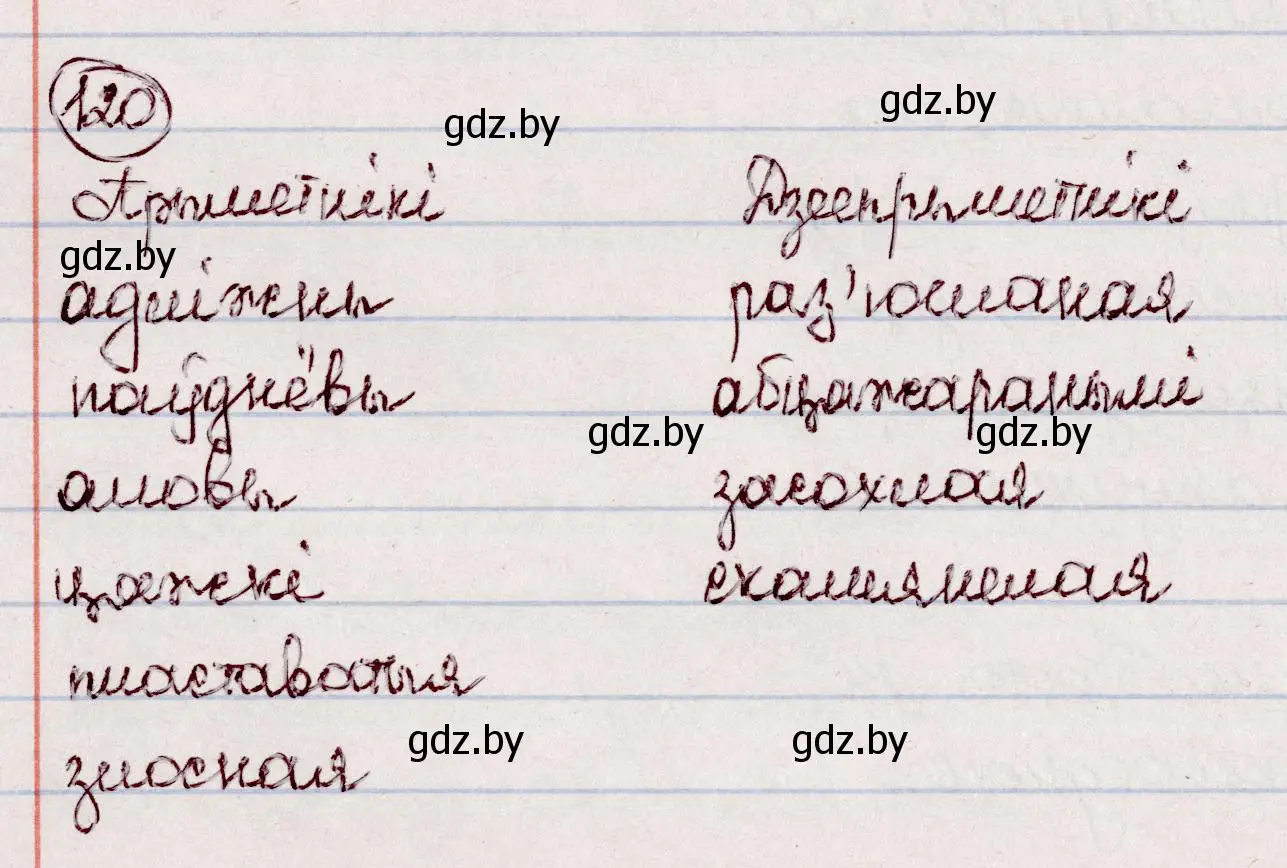 Решение номер 120 (страница 73) гдз по белорусскому языку 7 класс Валочка, Зелянко, учебник