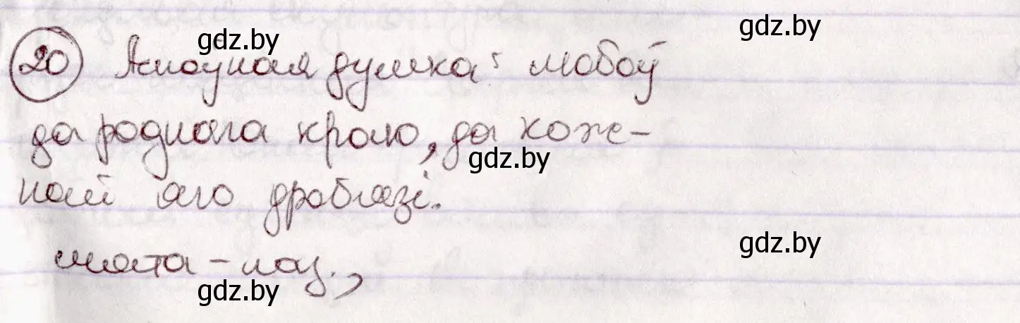 Решение номер 20 (страница 18) гдз по белорусскому языку 7 класс Валочка, Зелянко, учебник