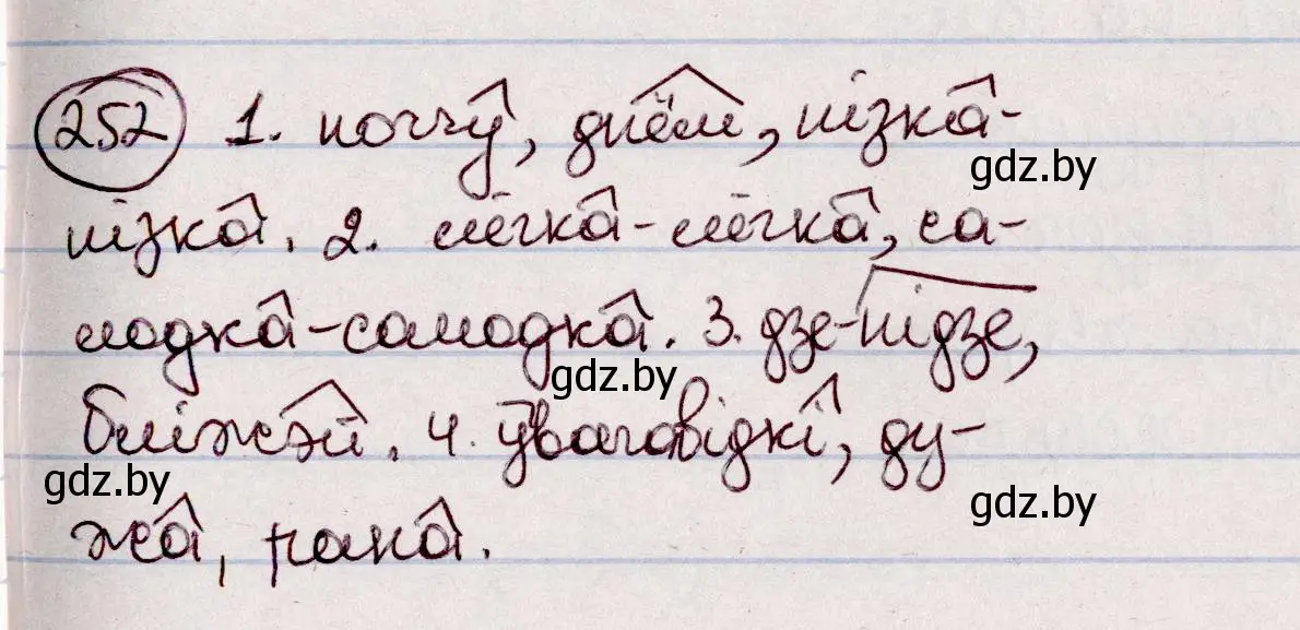 Решение номер 252 (страница 143) гдз по белорусскому языку 7 класс Валочка, Зелянко, учебник