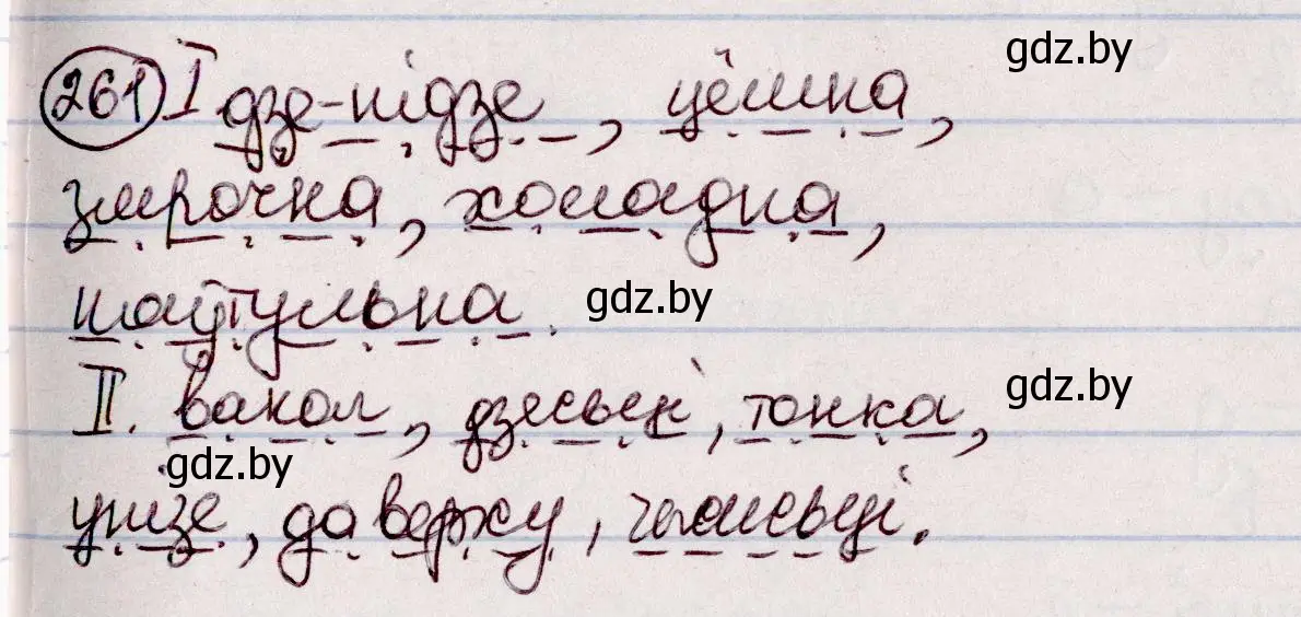 Решение номер 261 (страница 147) гдз по белорусскому языку 7 класс Валочка, Зелянко, учебник