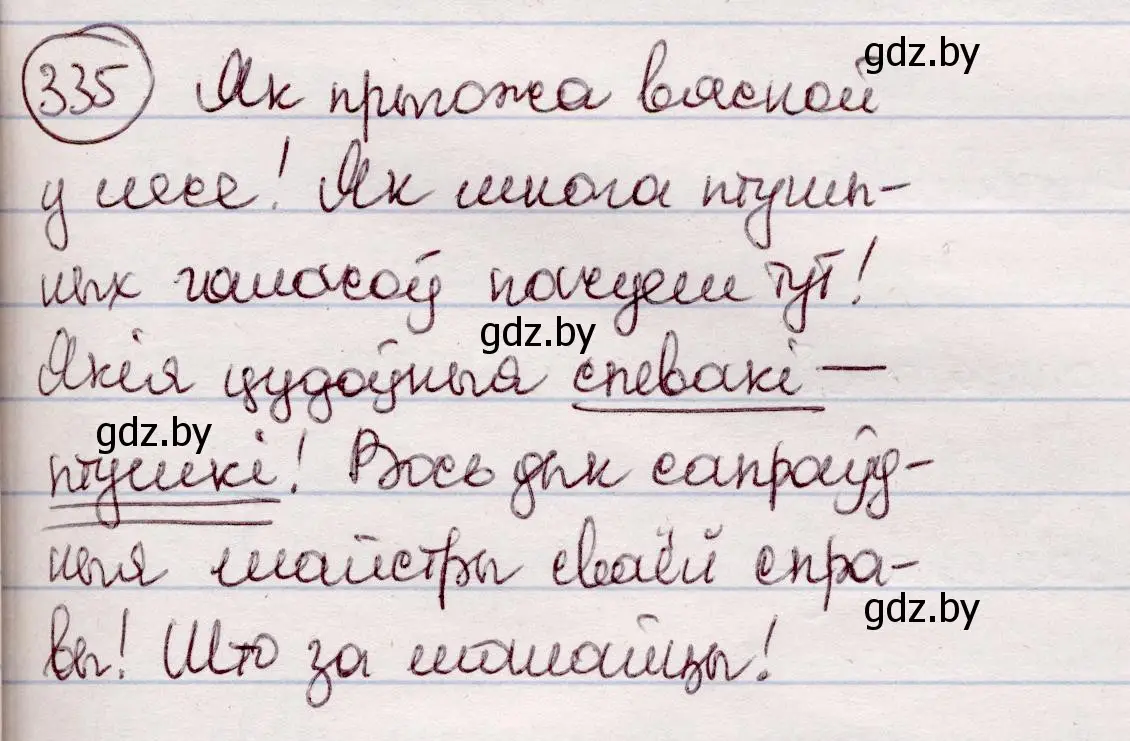 Решение номер 335 (страница 199) гдз по белорусскому языку 7 класс Валочка, Зелянко, учебник