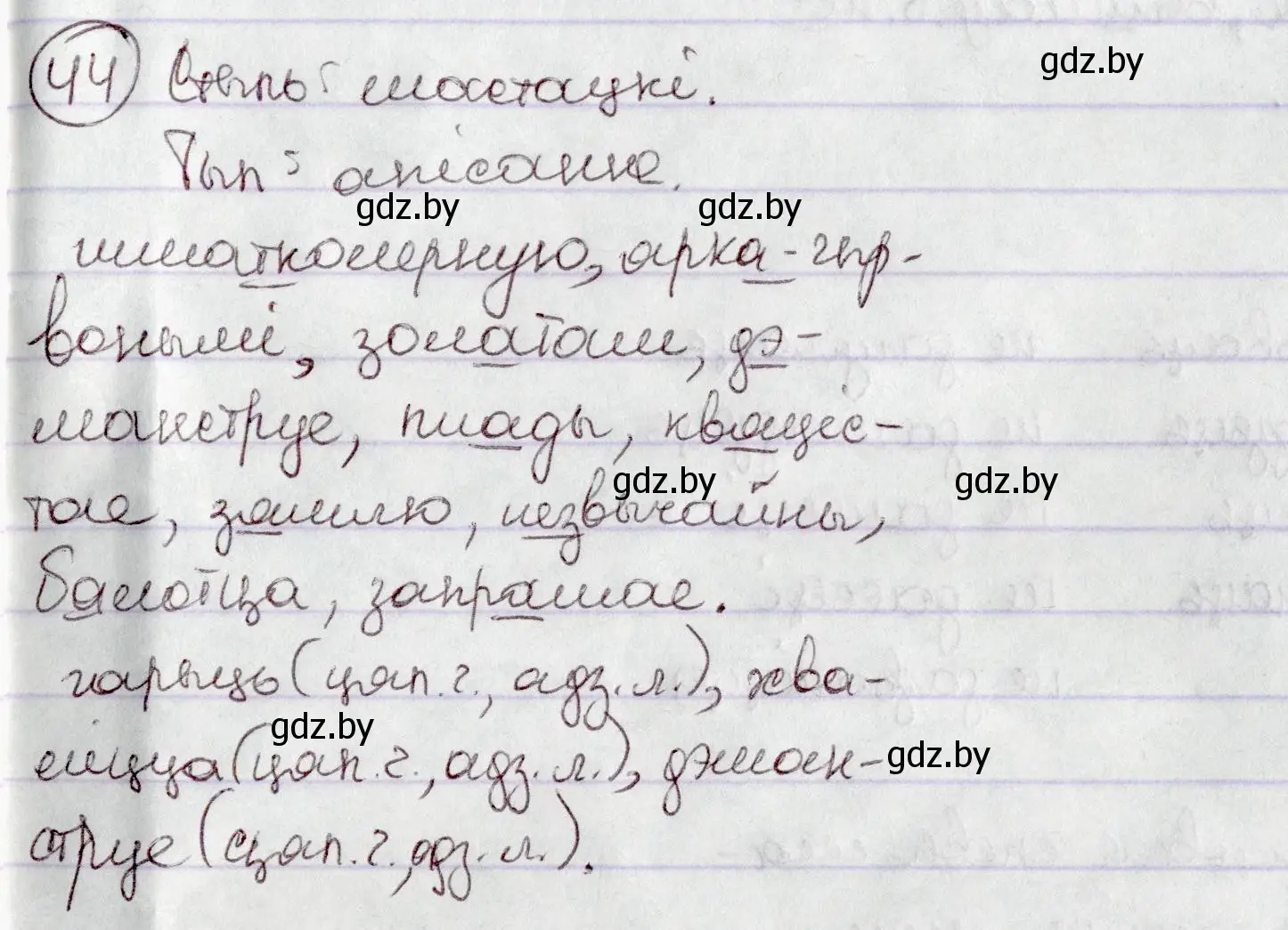 Решение номер 44 (страница 31) гдз по белорусскому языку 7 класс Валочка, Зелянко, учебник