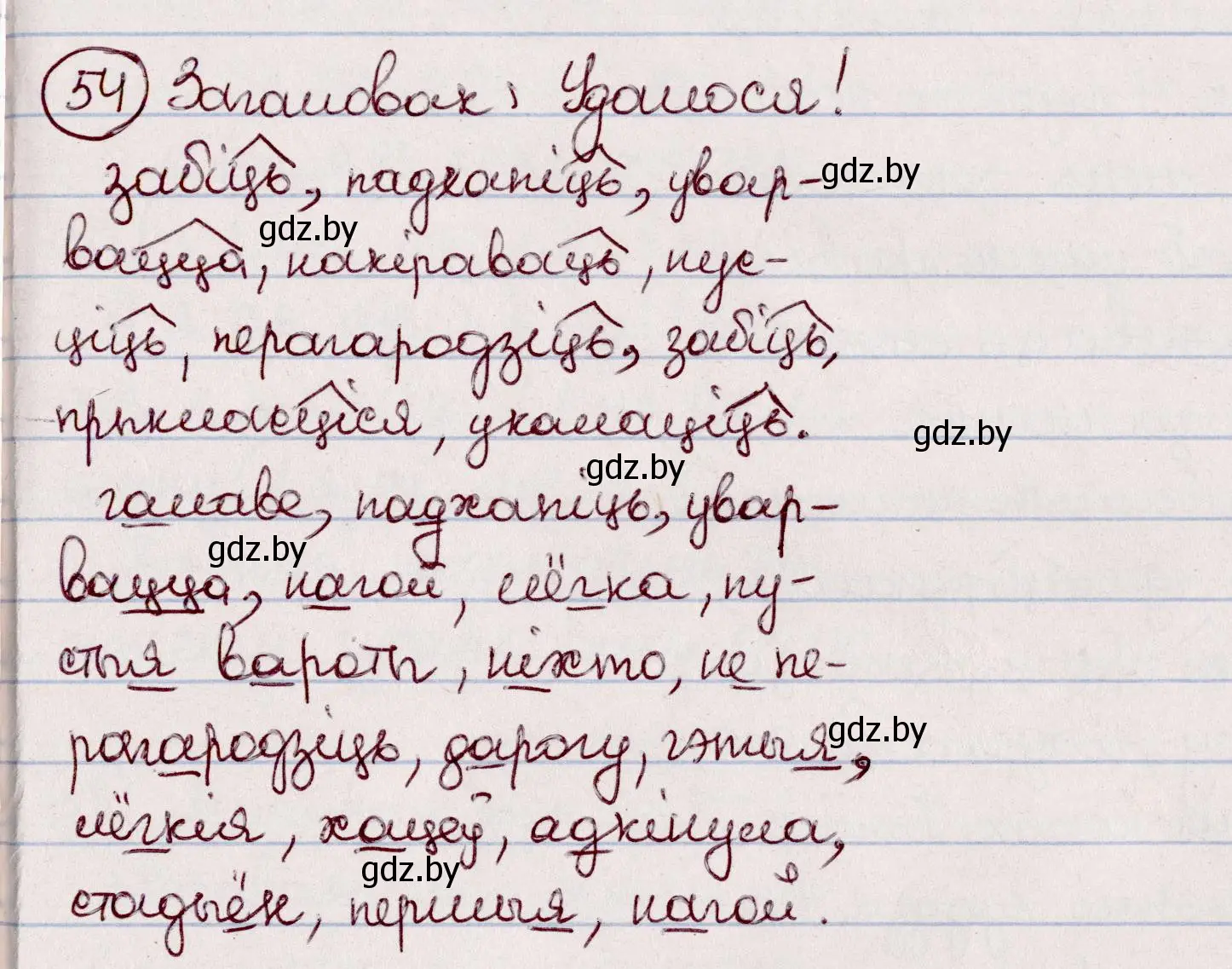 Решение номер 54 (страница 36) гдз по белорусскому языку 7 класс Валочка, Зелянко, учебник