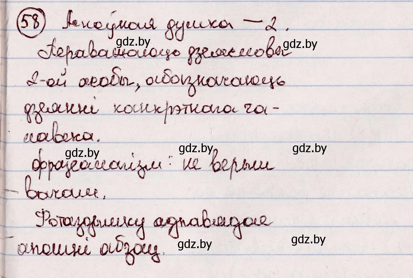 Решение номер 58 (страница 39) гдз по белорусскому языку 7 класс Валочка, Зелянко, учебник