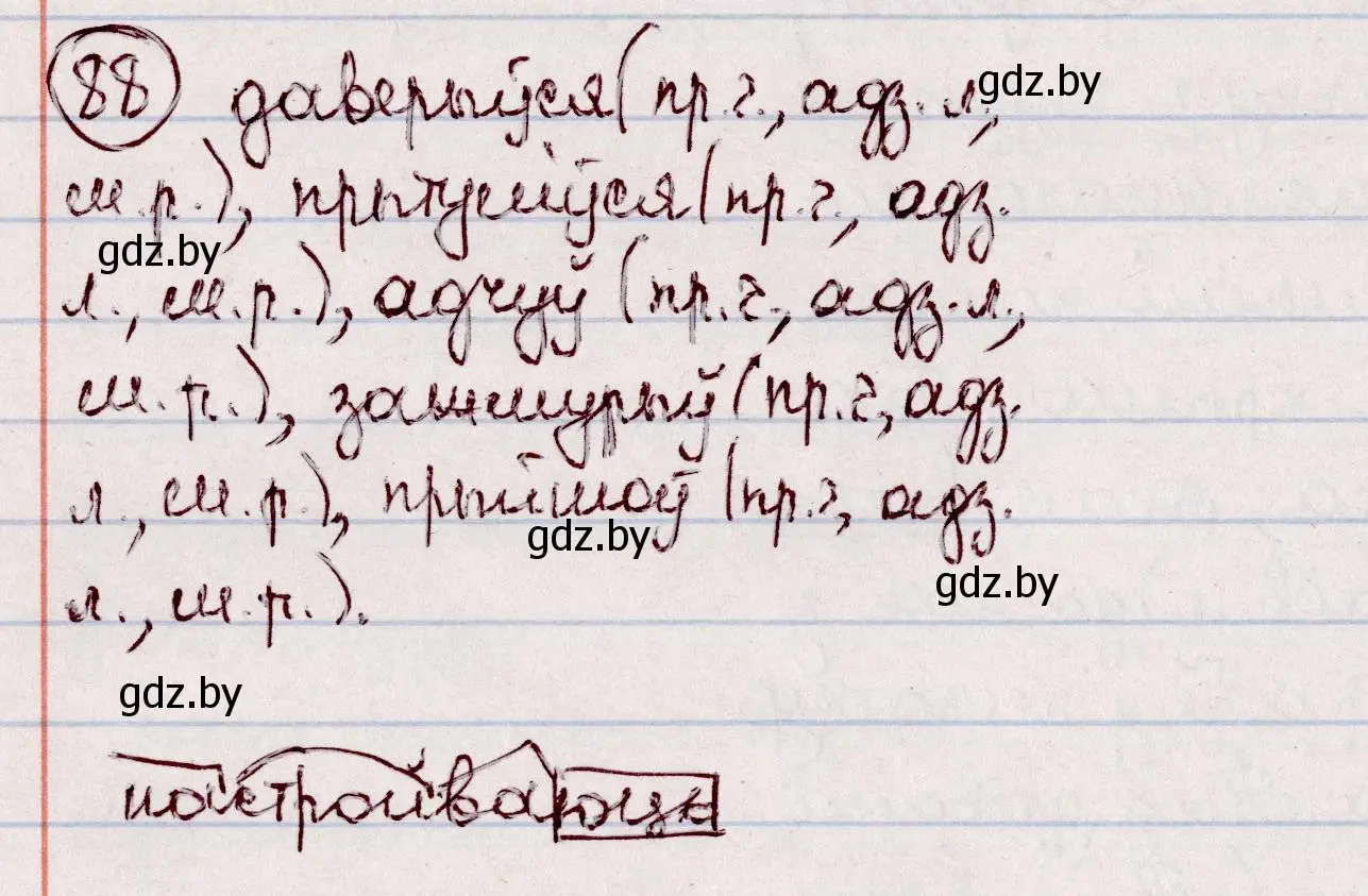 Решение номер 88 (страница 55) гдз по белорусскому языку 7 класс Валочка, Зелянко, учебник