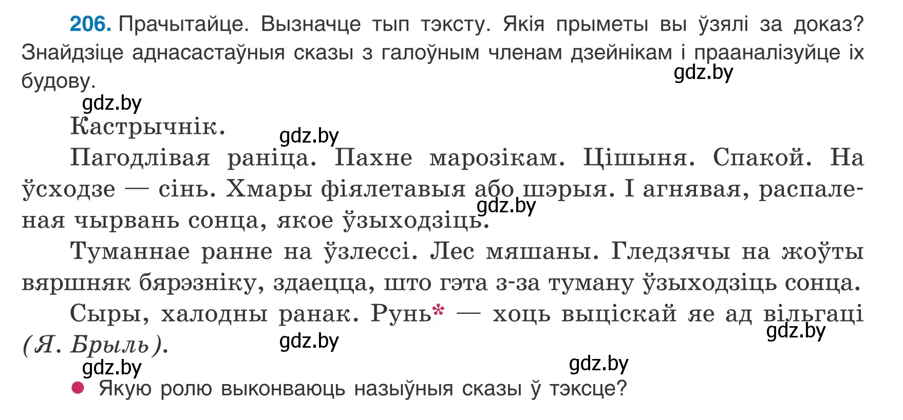 Условие номер 206 (страница 129) гдз по белорусскому языку 8 класс Бадевич, Саматыя, учебник