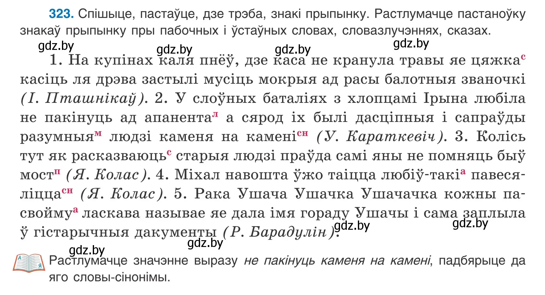 Условие номер 323 (страница 194) гдз по белорусскому языку 8 класс Бадевич, Саматыя, учебник