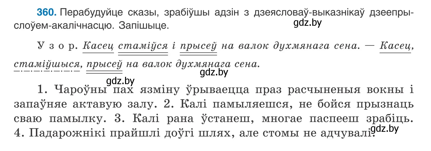 Условие номер 360 (страница 215) гдз по белорусскому языку 8 класс Бадевич, Саматыя, учебник