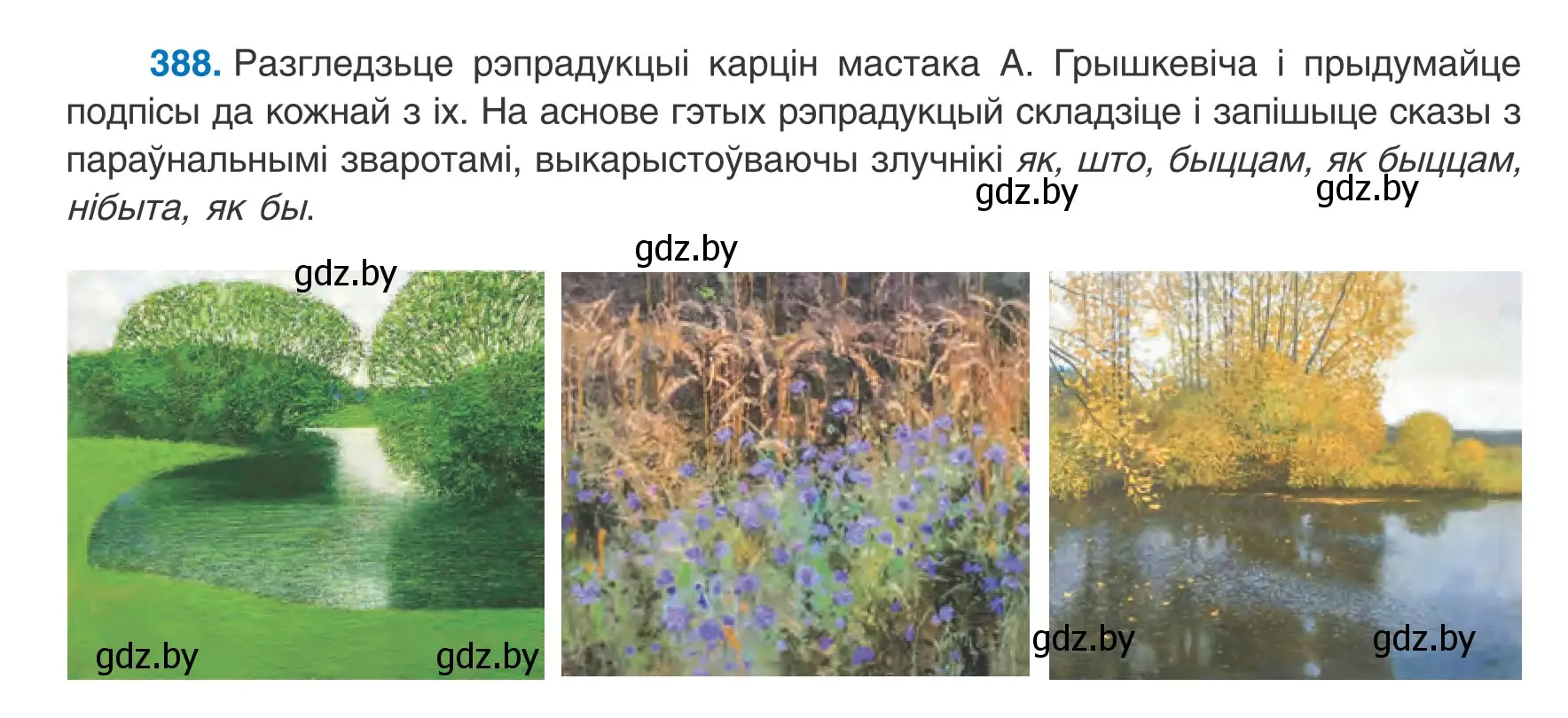 Условие номер 388 (страница 232) гдз по белорусскому языку 8 класс Бадевич, Саматыя, учебник