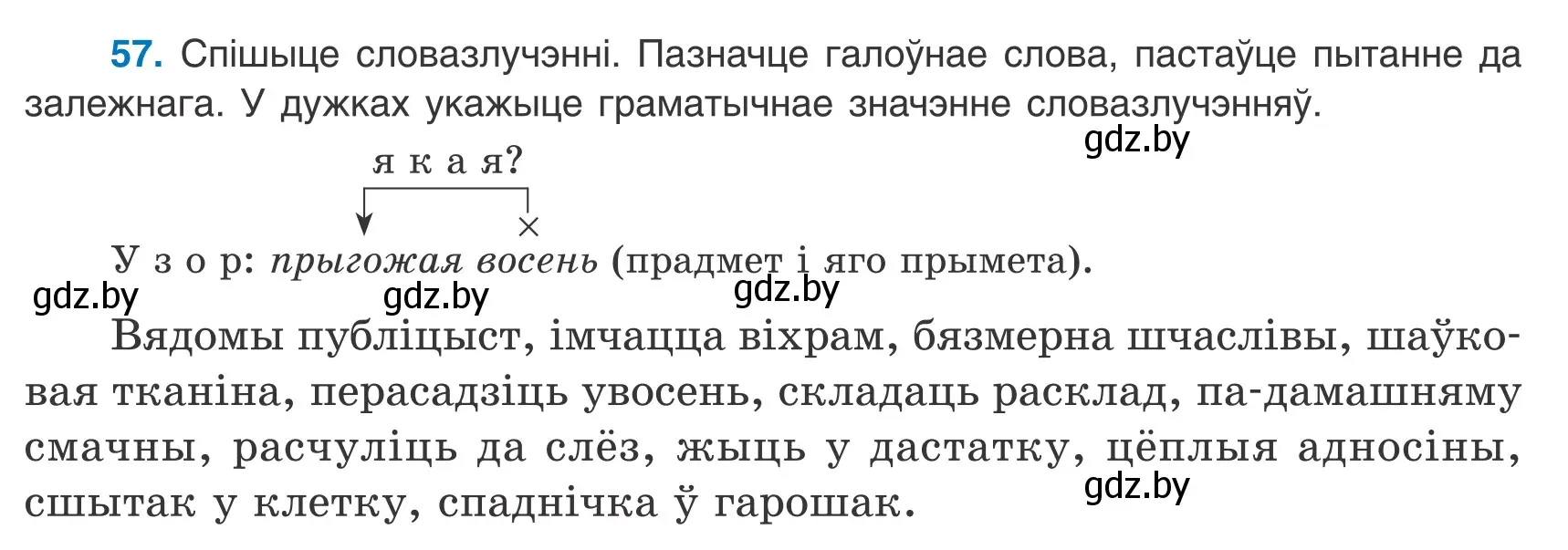 Условие номер 57 (страница 47) гдз по белорусскому языку 8 класс Бадевич, Саматыя, учебник