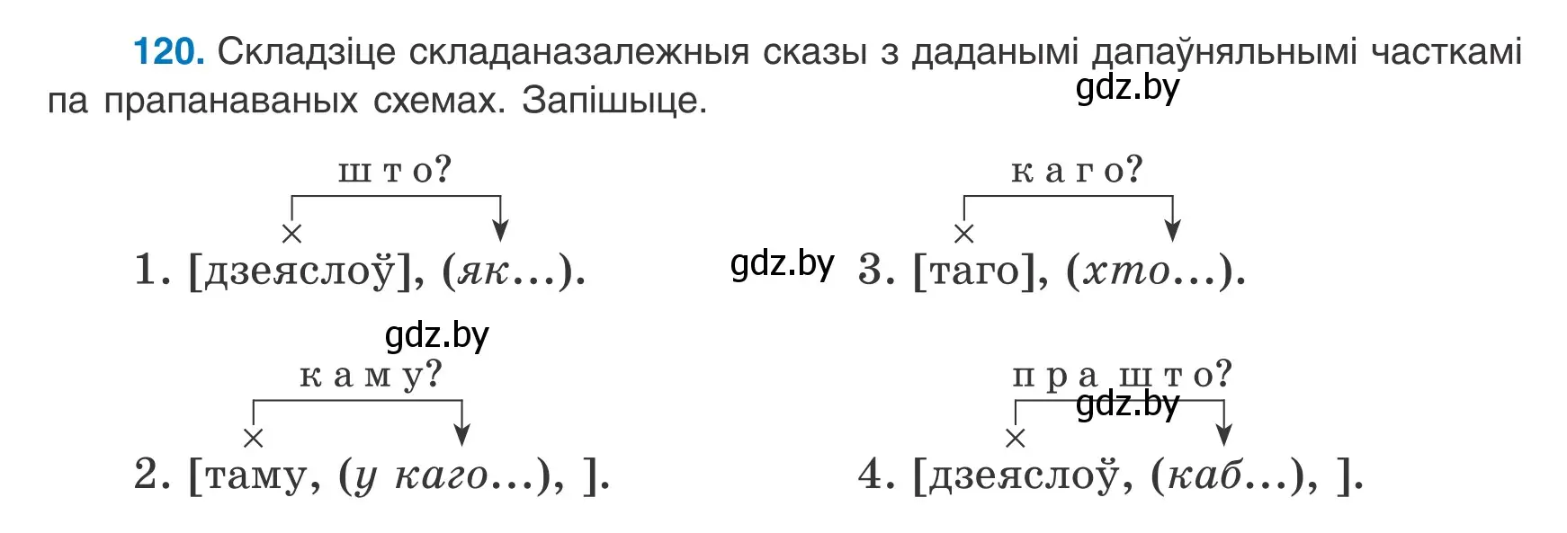 Условие номер 120 (страница 85) гдз по белорусскому языку 9 класс Валочка, Васюкович, учебник