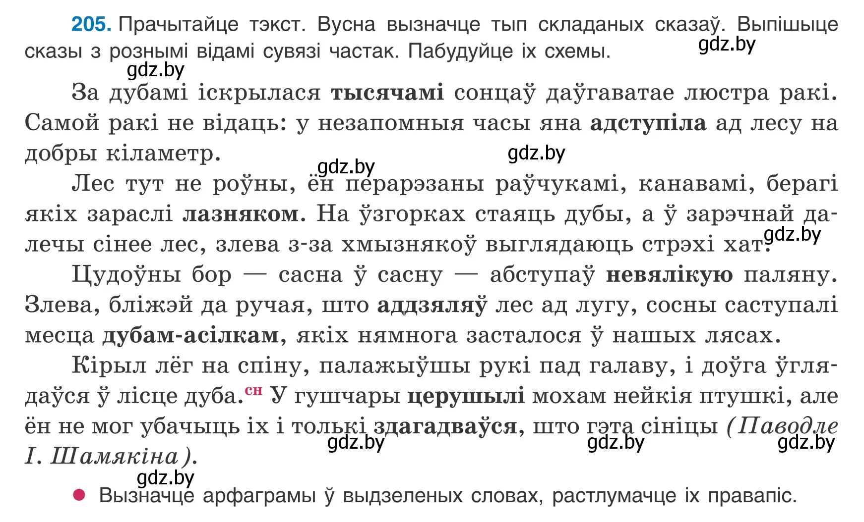 Условие номер 205 (страница 145) гдз по белорусскому языку 9 класс Валочка, Васюкович, учебник